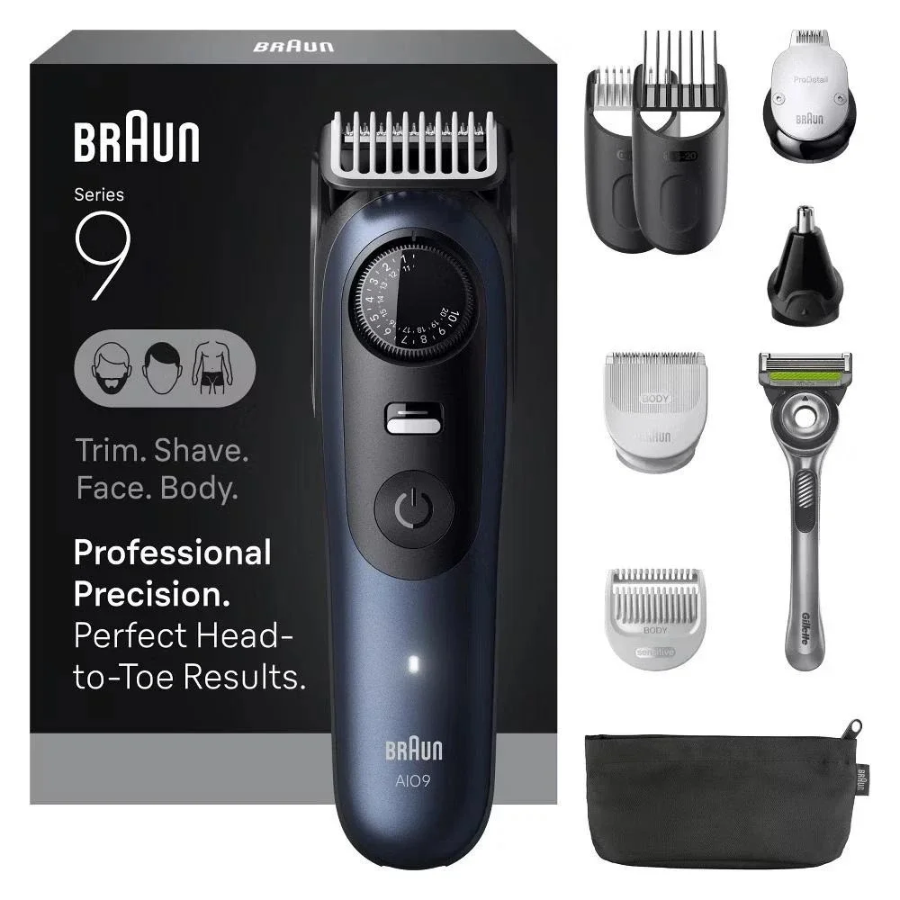 Braun Men All-In-One Series 9 Trimmer Kit Beard Face Hair Body Razor AiO 9530